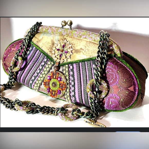 MARY Frances Elegant Multicolor Embroidered Women's Clutch - Picture 3 of 13